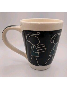 David Lambert Pottery Mug “The Librarians” 1969 Vancouver BC Studio Ceramic Art